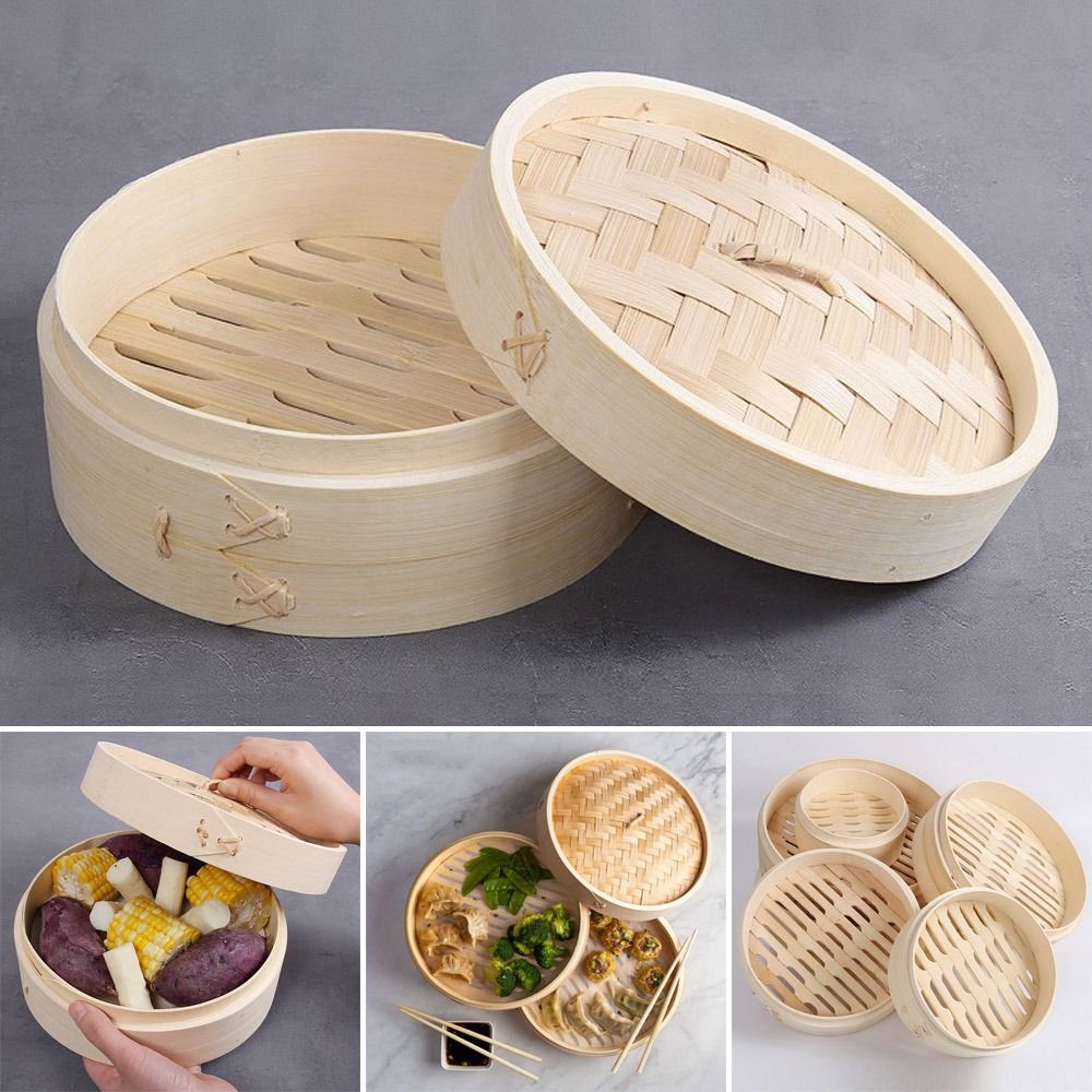 Bao Steamer Bamboo - Piroscafo cinese Piroscafo di bambù Dimsum